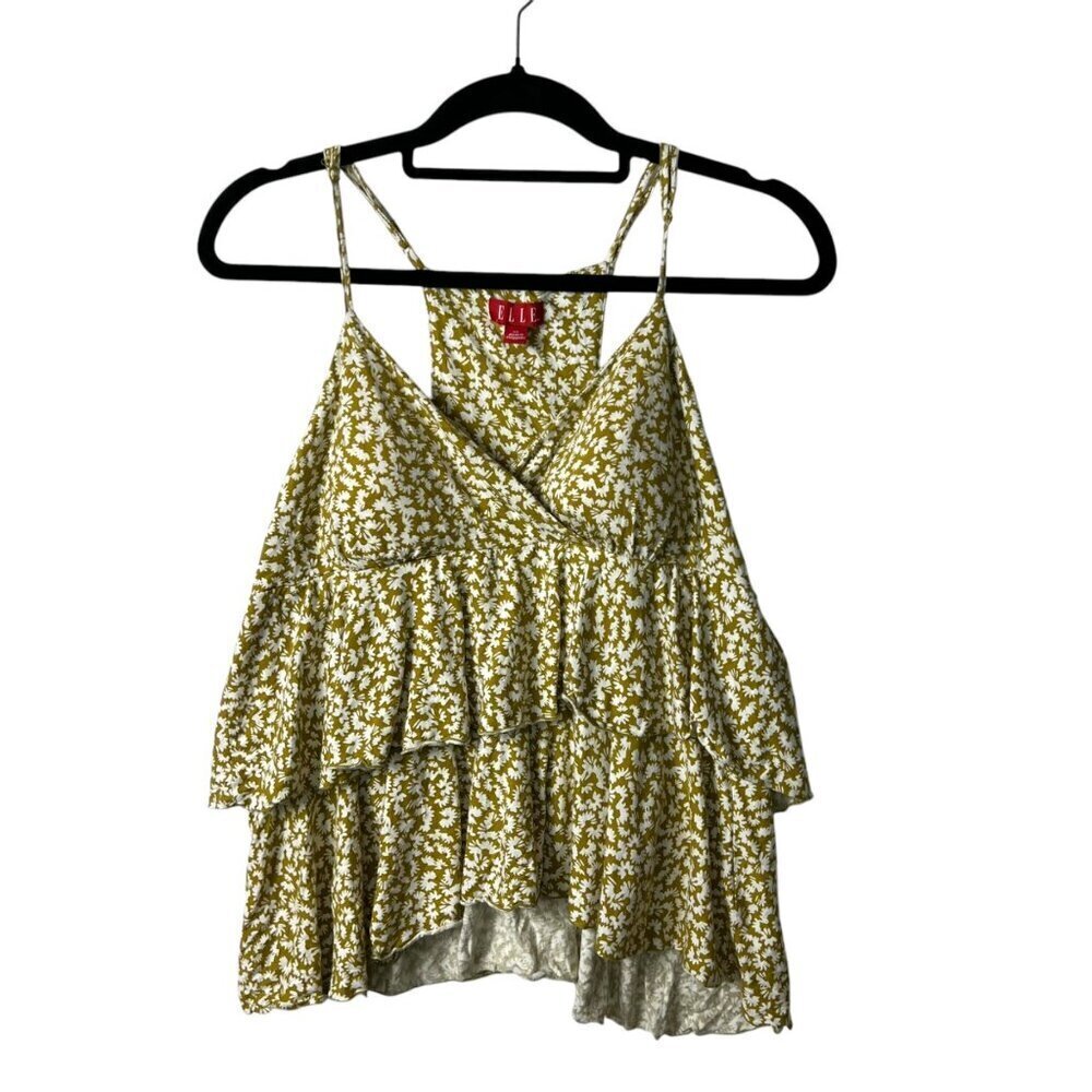 Elle floral layered tank top‎ padded top women’s size XL